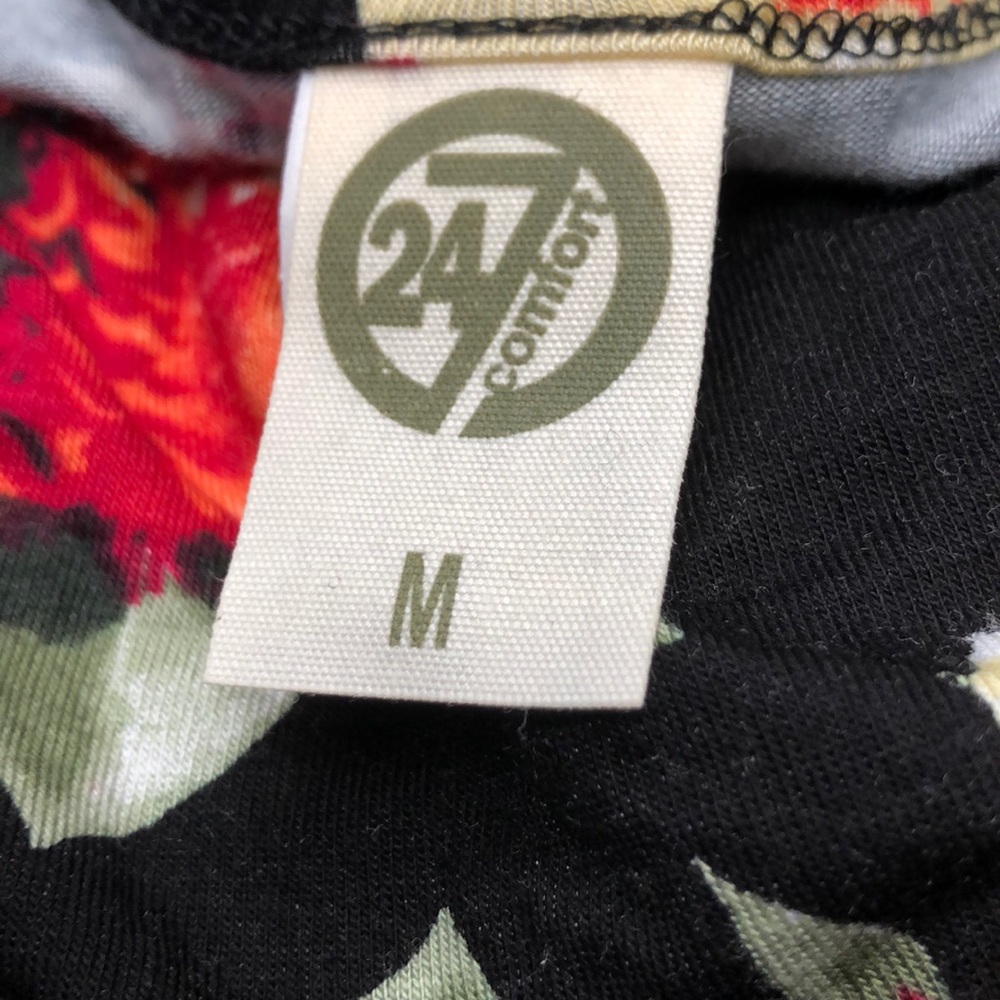 24Seven Comfort Apparel Women's Drew Black Floral - Picture 2 of 2
